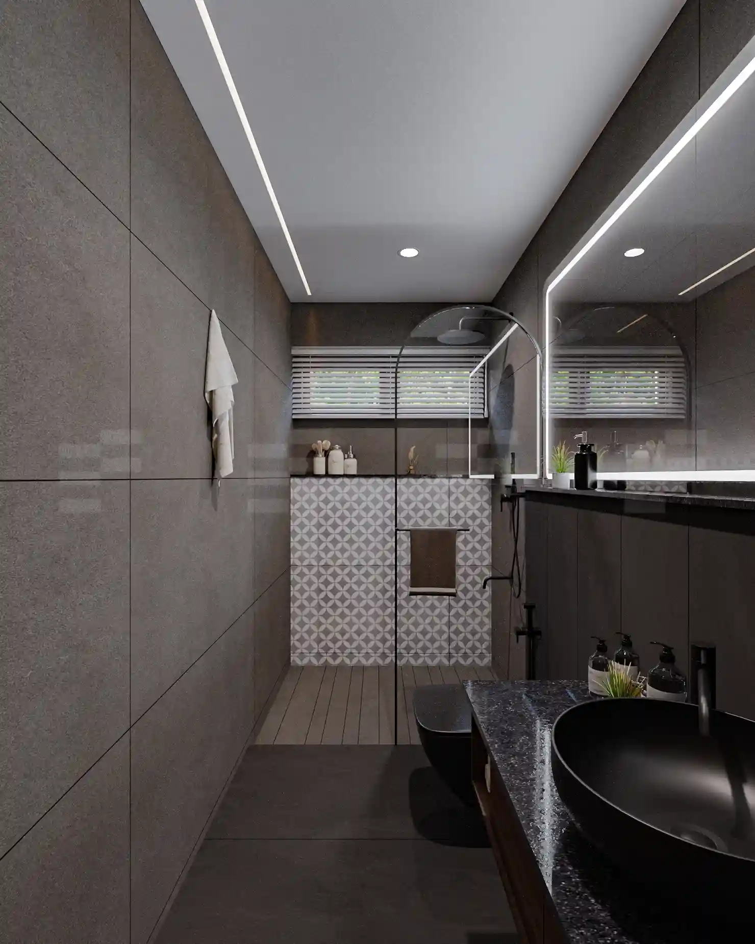 t: Luxury home interiors in Malappuram presenting a luxury bathroom with premium finishes and elegant design.