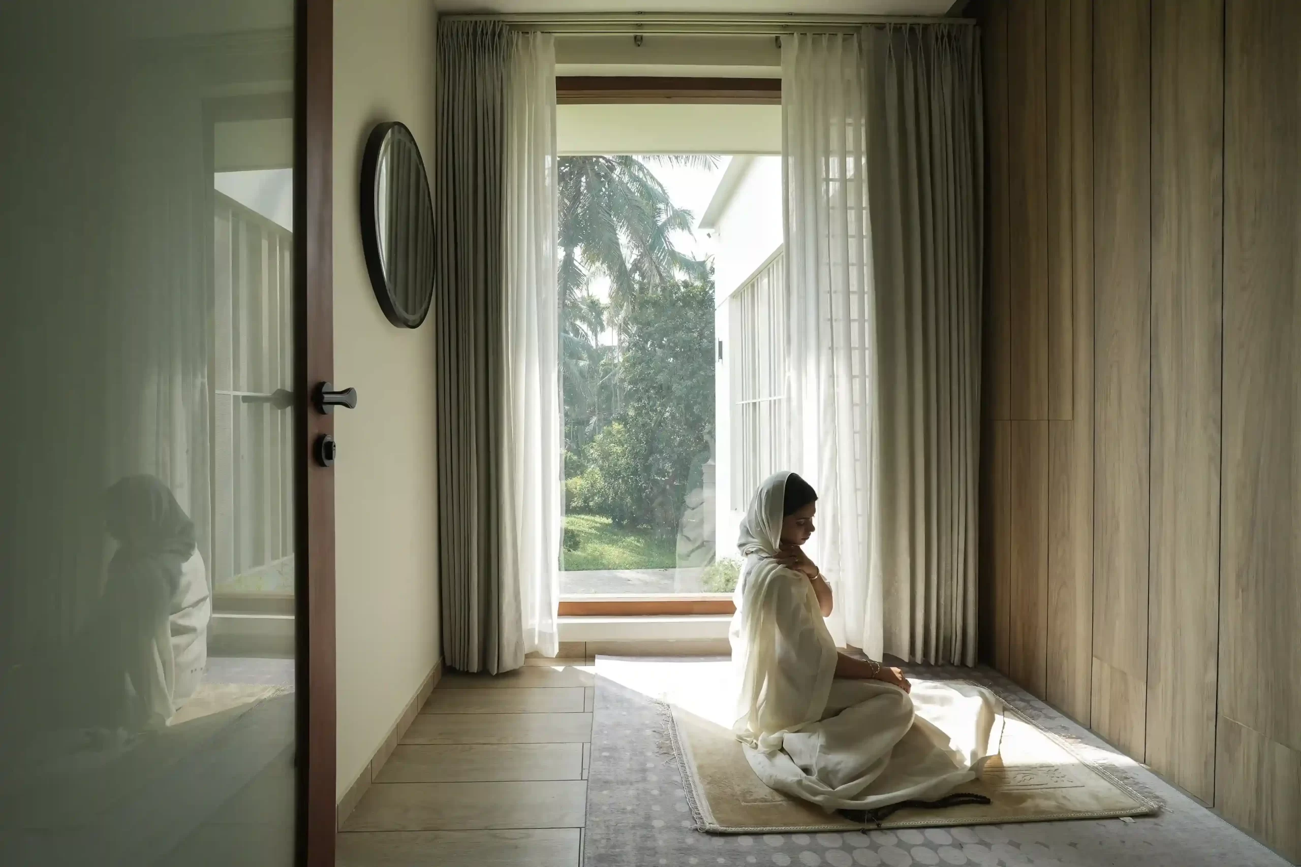Raaha mansion outdoor connection prayer room design