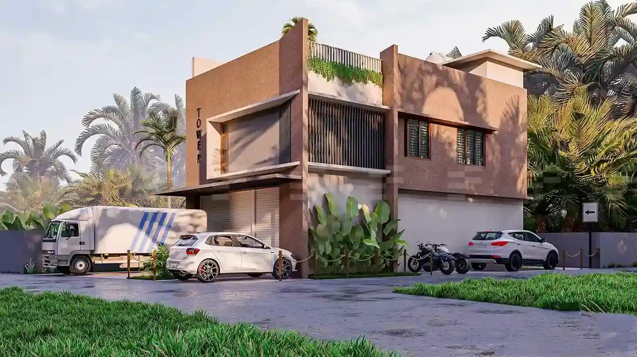 Contemporary apartment architectural design highlighting stylish exterior