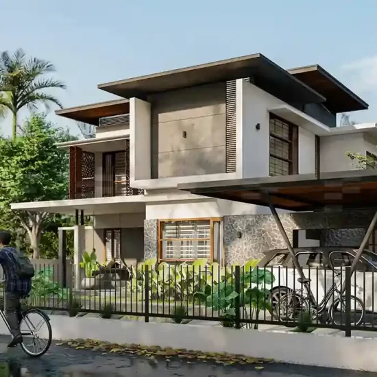 Contemporary house exterior designed by the best architects in Kozhikode