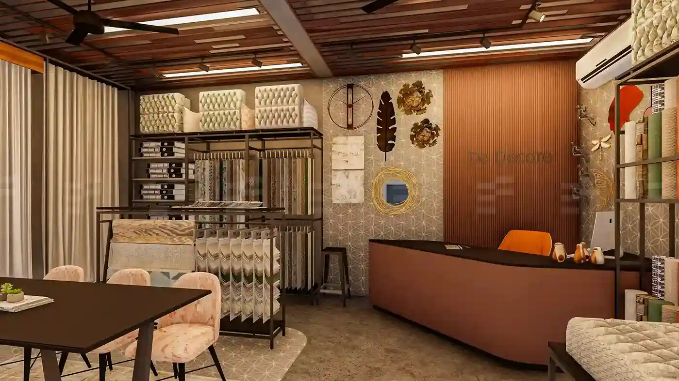 Decor shop interior designed by commercial interior architects in Malappuram