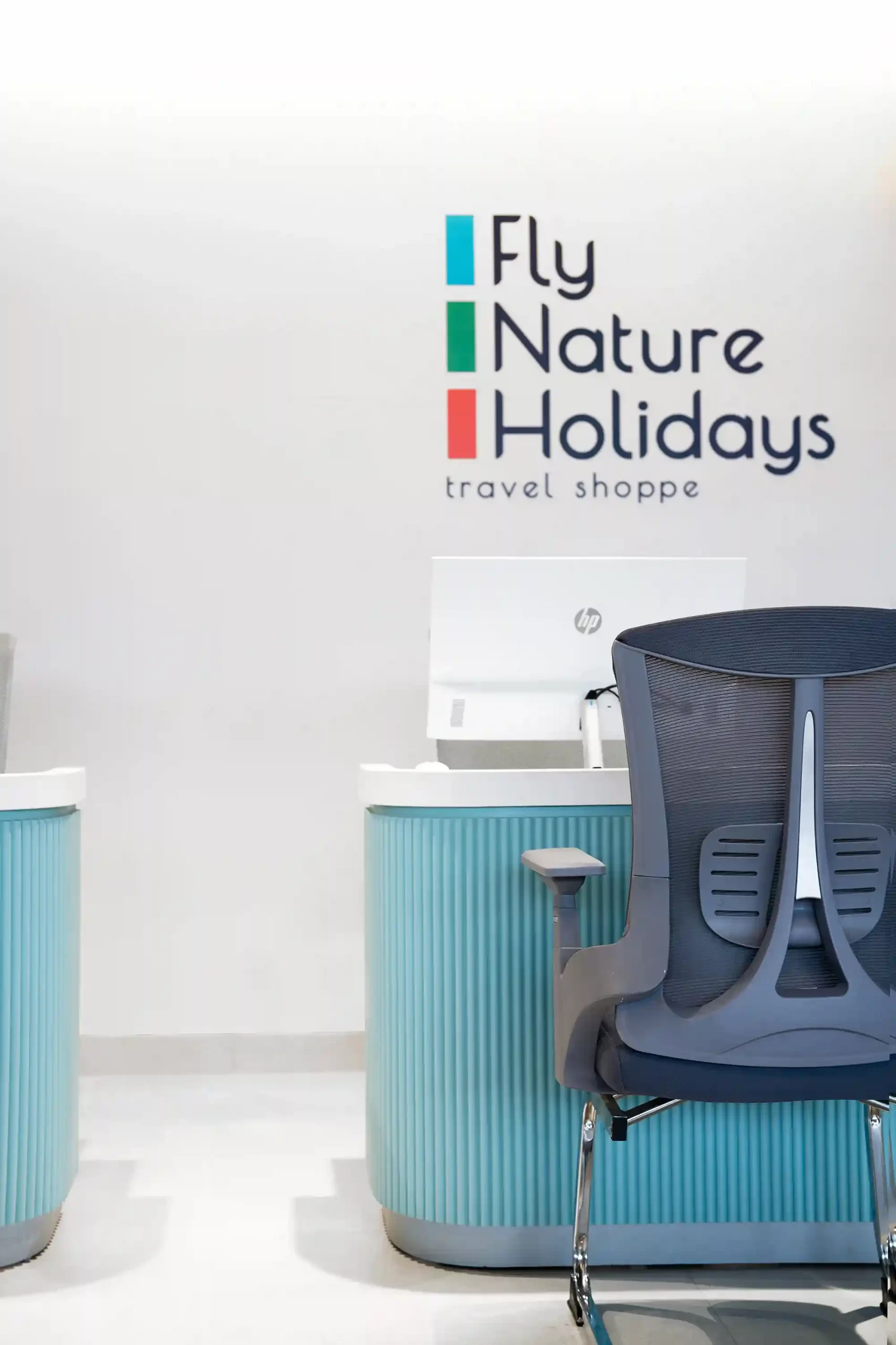 fly-nature-holidays-brand-identity-signage-office interior design in kondotty