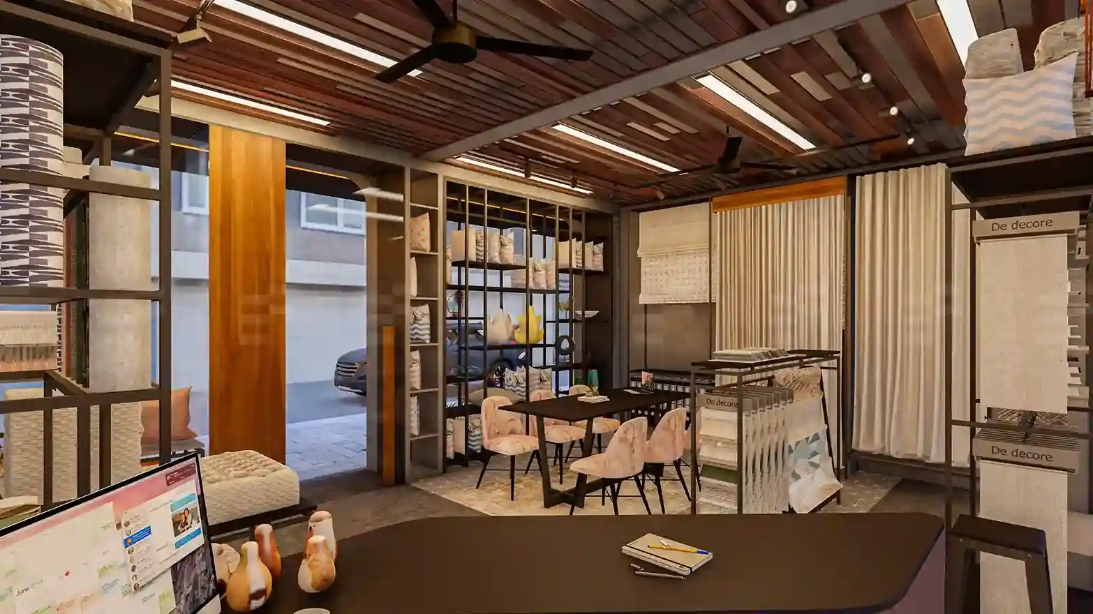 Stylish decor store interior crafted by expert architects in Malappuram