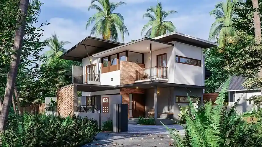Project by Leading Architects in Calicut designed this contemporary home exterior with balanced proportions and clean architectural lines.