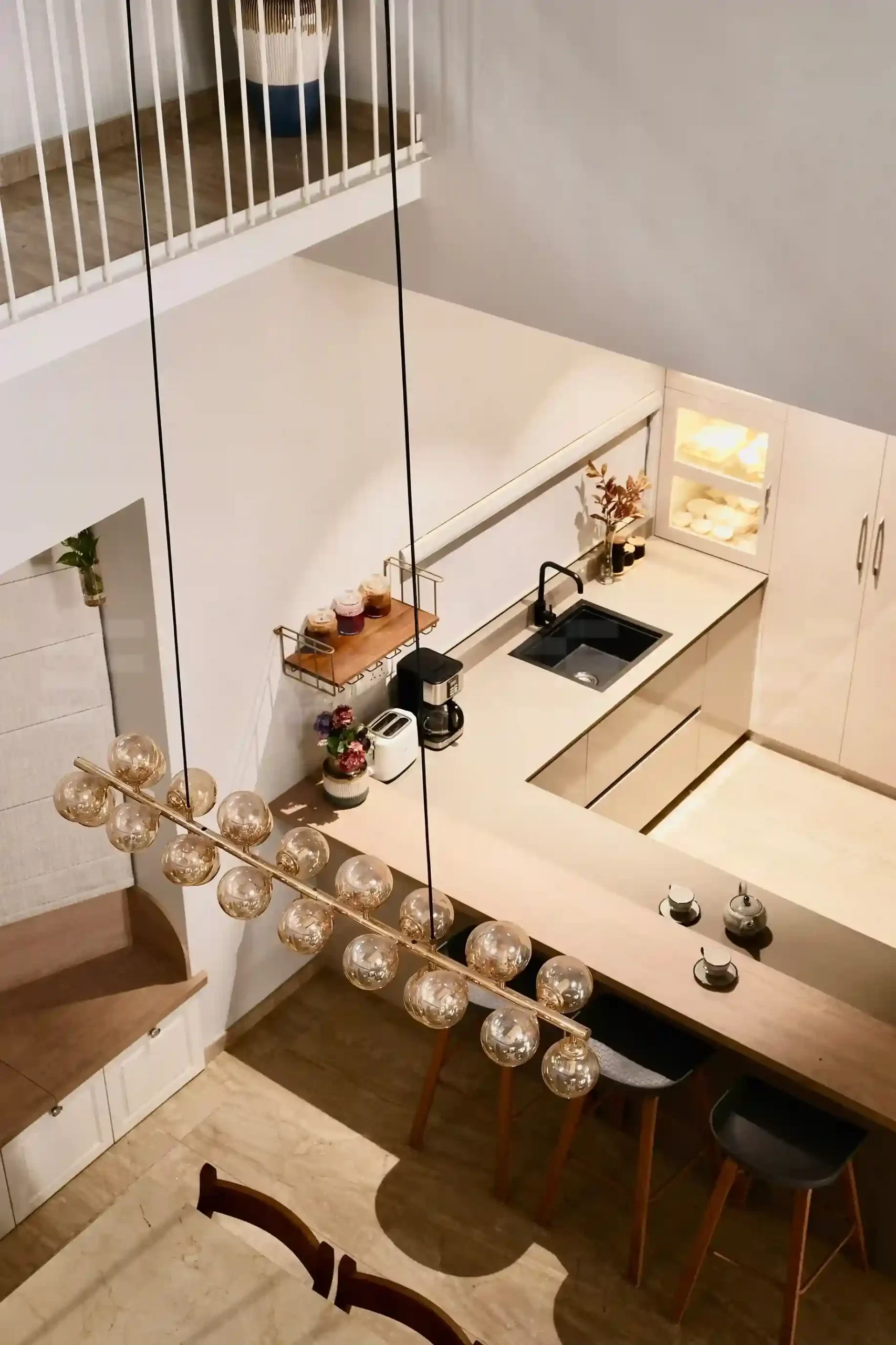 colonial house kitchen interior in Kottukara, Anwar rsidence