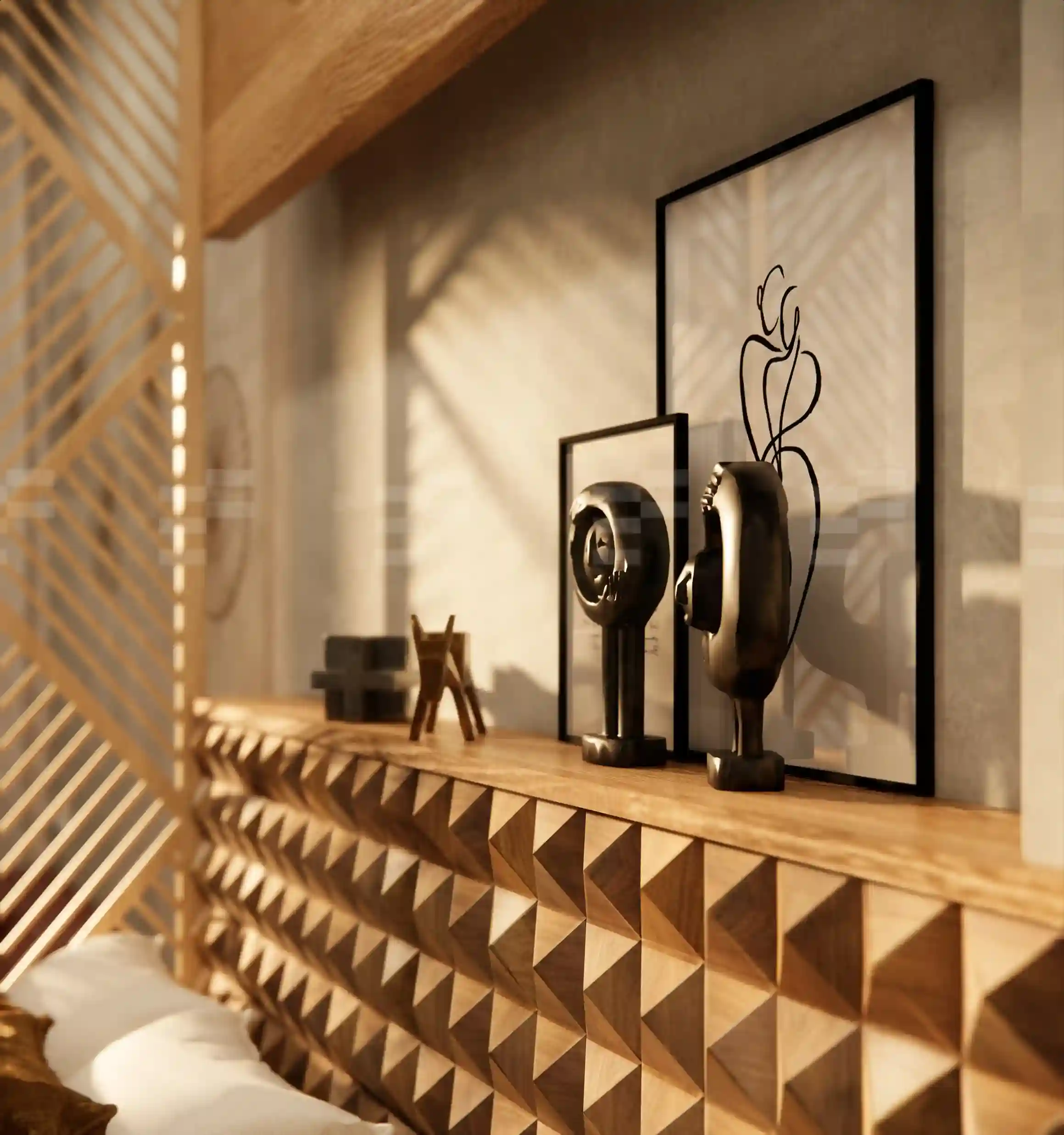 Contemporary hotel bedroom interior design crafted in Kondotty