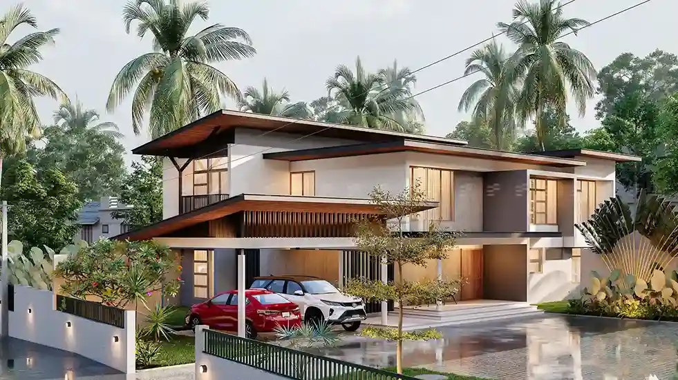 Contemporary home designed by an architectural firm in Malappuram