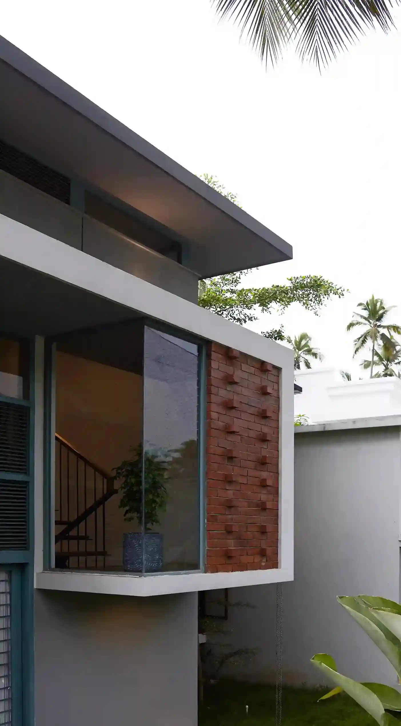 first story balcony design by faseel residence