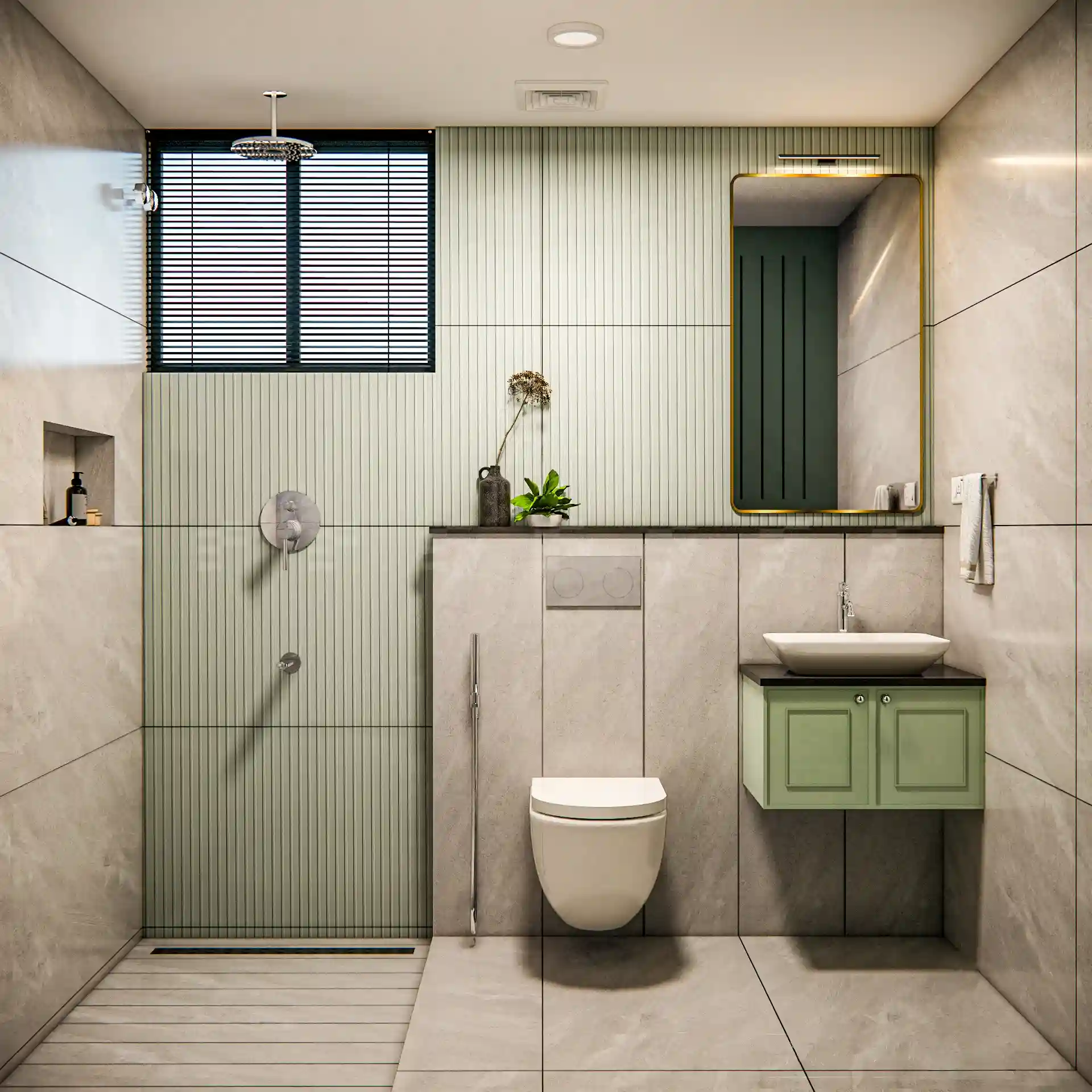 bathroom design by sanid residence pulikkal