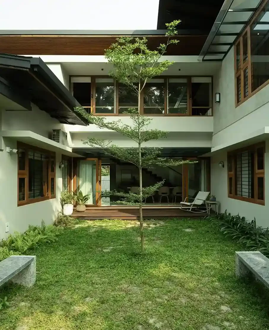 core of the tropical home in vengara, malappuram