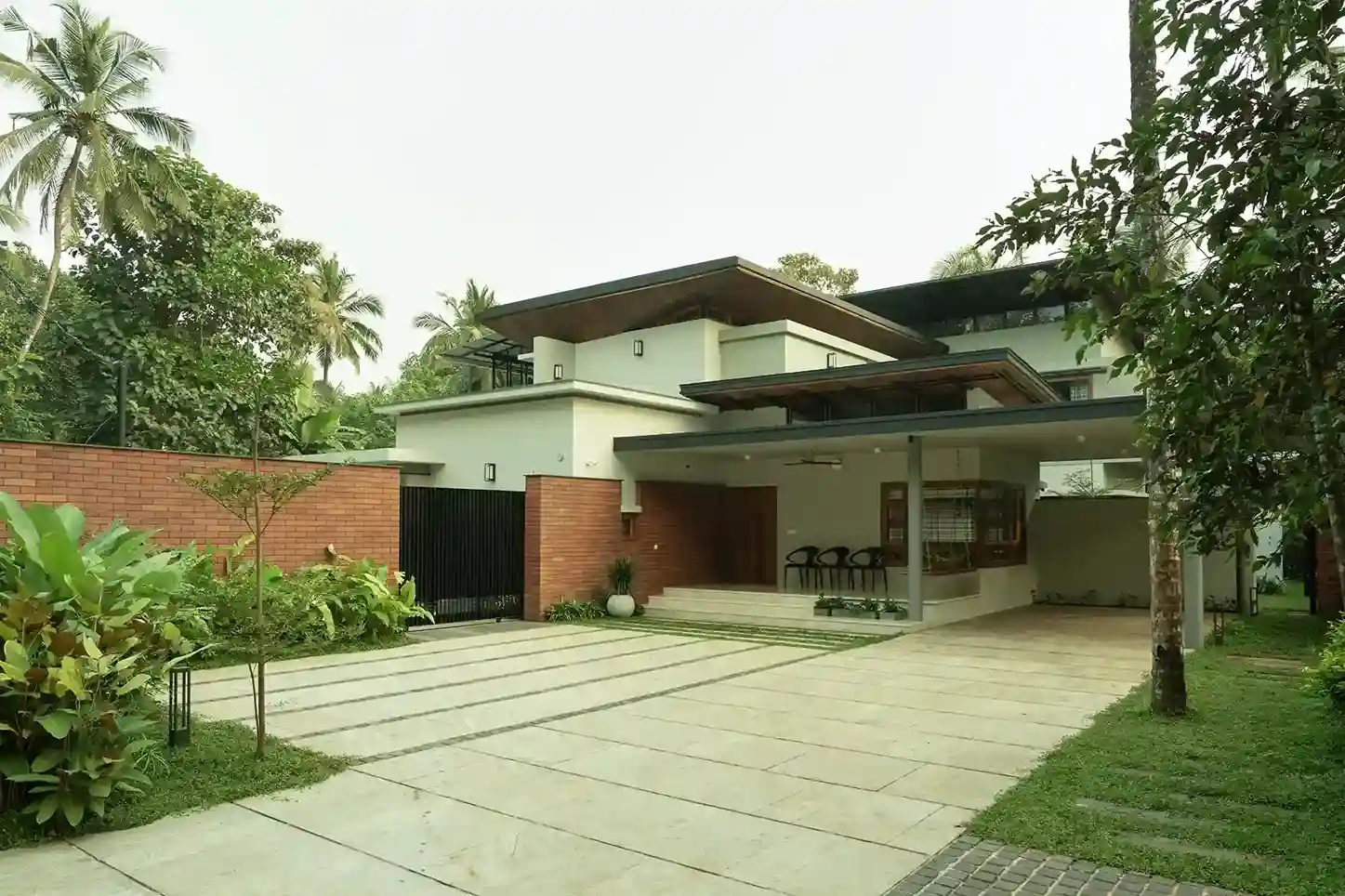 exterior view of tropical house in vengara, malappuram